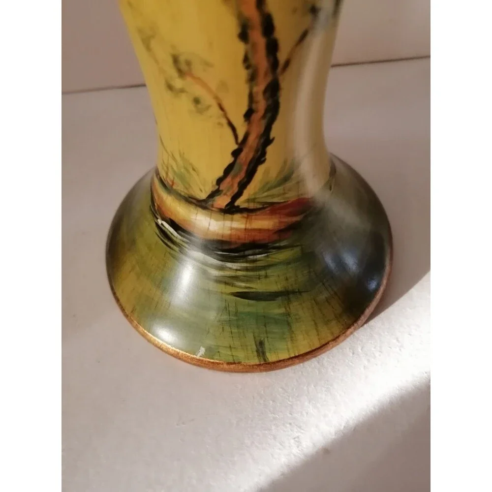 Vintage Hand Painted Birds Oriental Ceramic Home Decor Candle Holder 12